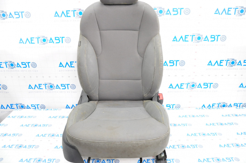 Passenger seat Hyundai Sonata 11-14 without airbag, manual, dark gray leather, dry-cleanable