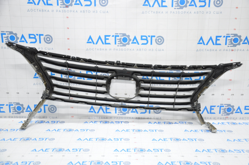 Radiator grill grill Lexus RX350 RX450H 13-15 rest, without emblem, broken fasteners, crack, chrome swelled