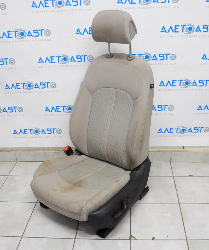 Driver's seat Hyundai Sonata 15-19 without airbag, electric, cloth gray, scratch, under chemical