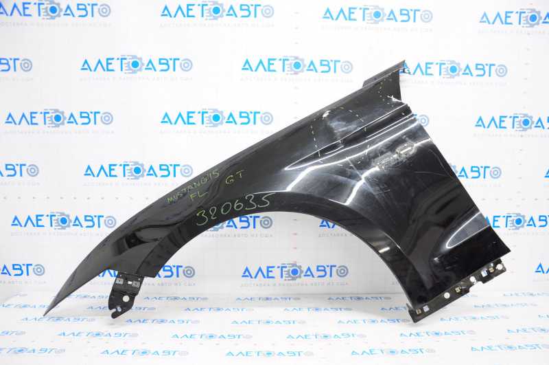 Front left wing Ford Mustang mk6 15-17 GT aluminum, black UA, tear, dent
