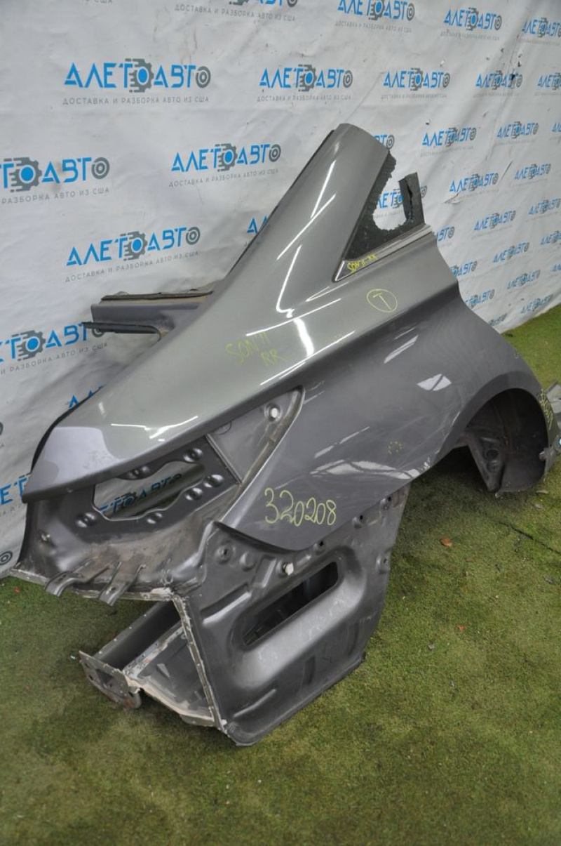 Quarter wing rear right Hyundai Sonata 11-12 graphite, small bumps