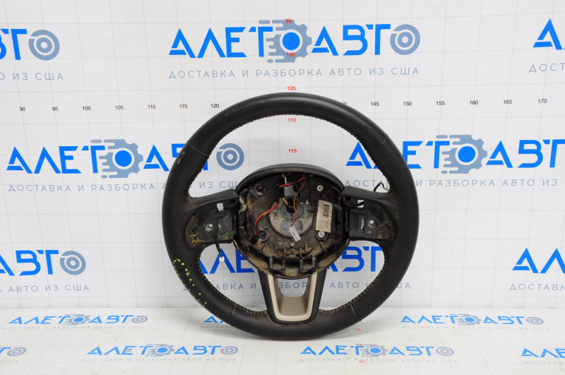 Naked steering wheel Jeep Renegade 15-17 leather black, without cushion and buttons, with overlay, scratches