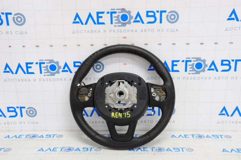 Naked steering wheel Jeep Renegade 15-17 leather black, without cushion and buttons, with overlay, scratches