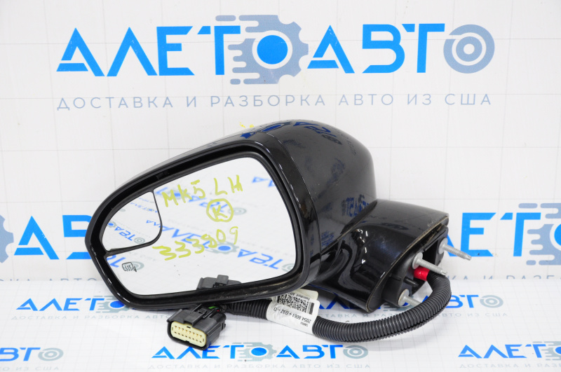 Left side mirror complete Ford Fusion mk5 13-20 7 pins, turn signal, heated, black