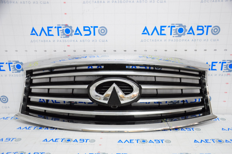 Radiator grill grill Infiniti JX35 QX60 13-15 prerest, with emblem, under radar cruise, break, chrome swelled