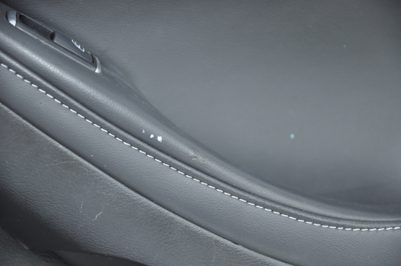 Door trim card front right Infiniti QX30 17-19 plastic and leather black, worn leather