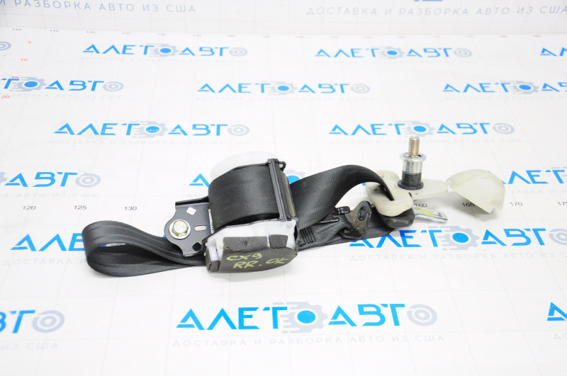 Mazda CX-9 16-18 rear right seat belt, black with gray fastening