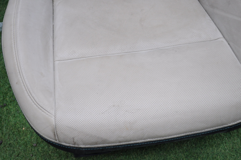 Driver's seat Chevrolet Volt 11-15 without airbag, mechanic, leather beige, shot, scratched