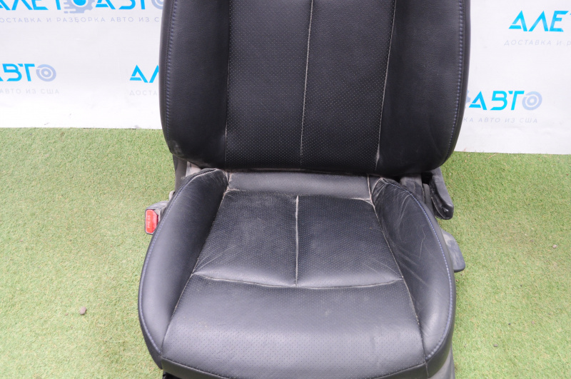 Driver's seat Nissan Leaf 13-13 without airbag, mechanic, heating, leather black, without headrest