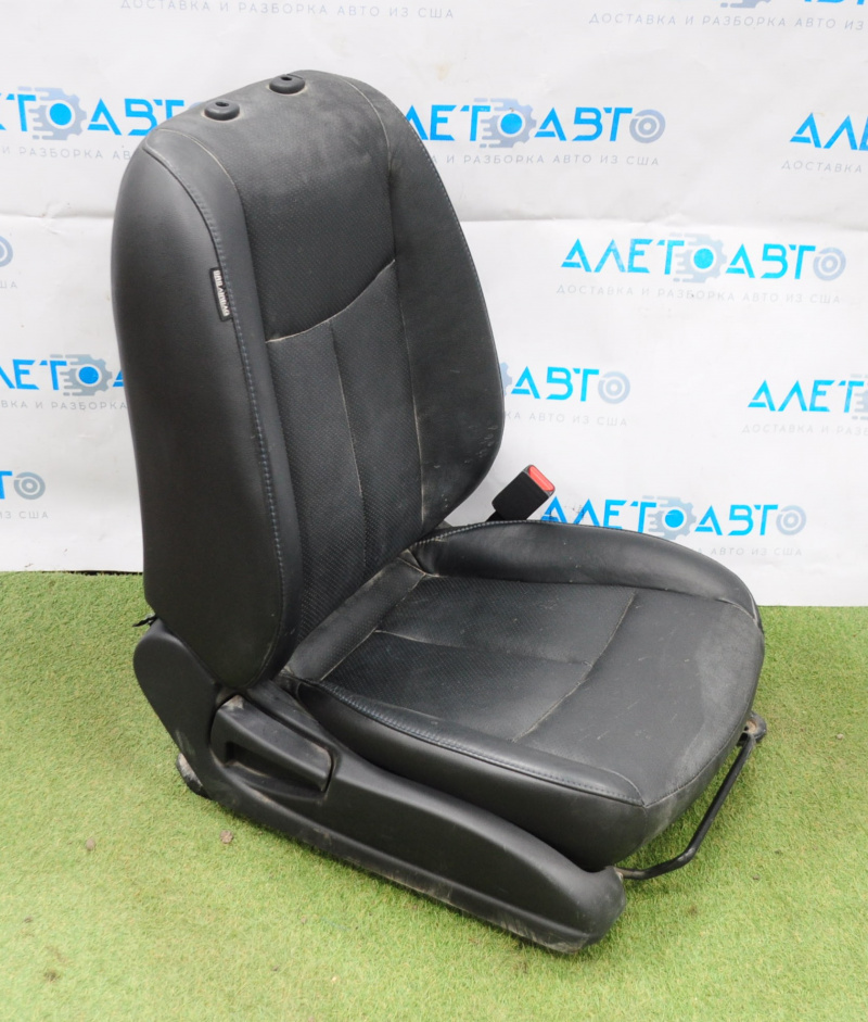 Passenger seat Nissan Leaf 13-13 without airbag, manual, heated, leather black, without headrest