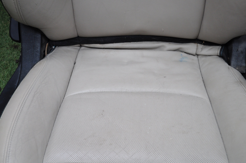 Passenger seat Chevrolet Volt 11-15 without airbag, mechanic, beige leather, worn, for cleaning