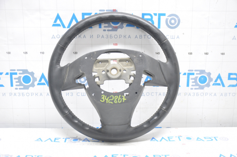 Naked steering wheel Mazda6 09-10 black leather, with pads, cracks, worn