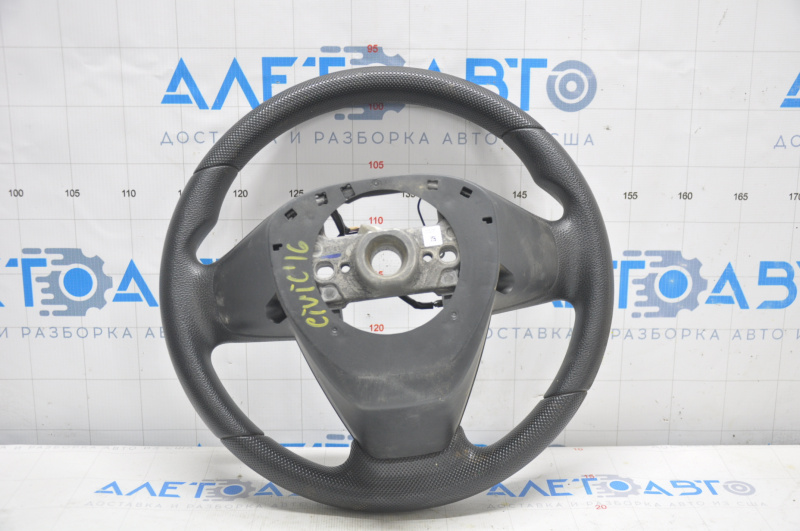 Bare steering wheel Honda Civic X FC 16-21 rubber black, with pads, worn
