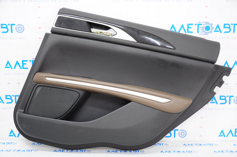 Door trim panel, rear right, Lincoln MKZ 13-16, black with brown armrest