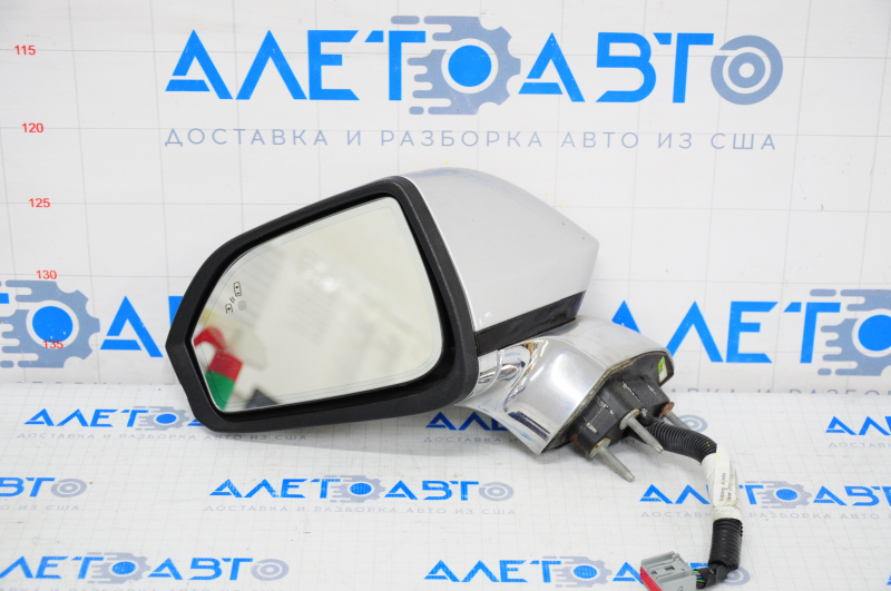 Left side mirror complete Lincoln MKZ 13-16 14 pins, BSM, auto-dimming, turn signal, silver