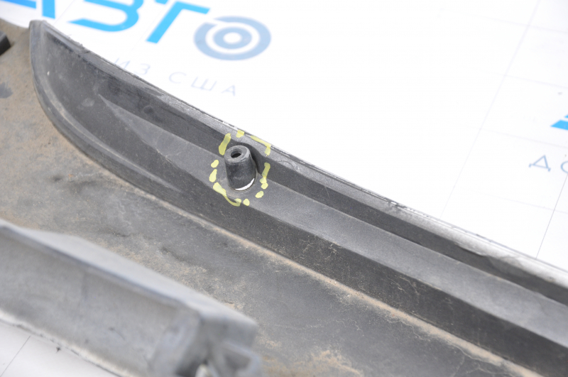 Left threshold Toyota Camry v40 07-11 silver broken fasteners, dented, lower fastener torn off