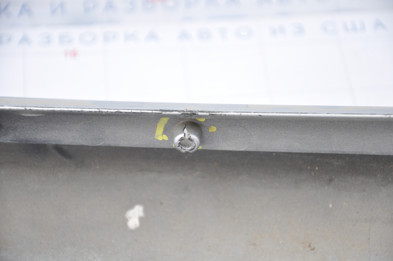 Left threshold Toyota Camry v40 07-11 silver broken fasteners, dented, lower fastener torn off