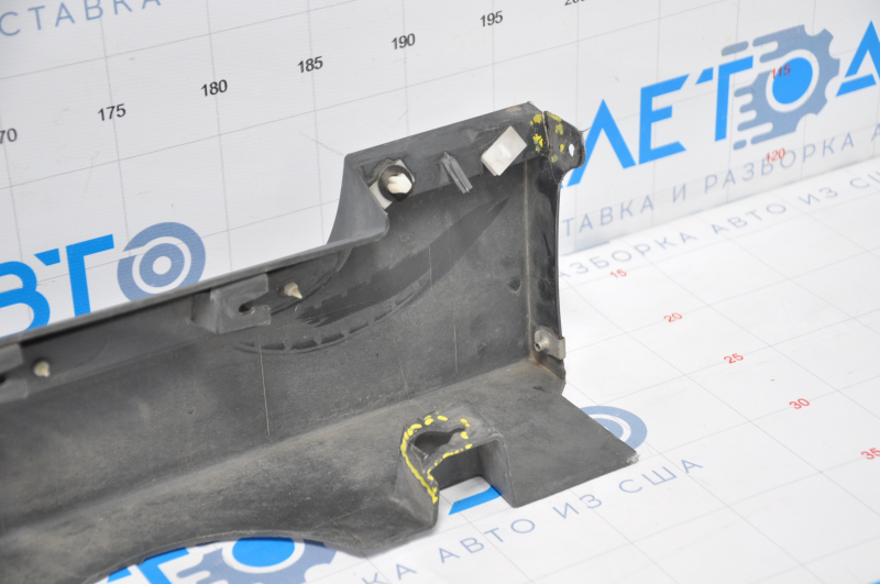 Left threshold Chevrolet Volt 11-15 with seal, lower fastening is dented, fastenings are broken, scratches