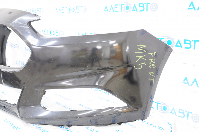 Front bumper bare Ford Fusion mk5 13-16 without parking sensors, black, worn, cracked, broken mount