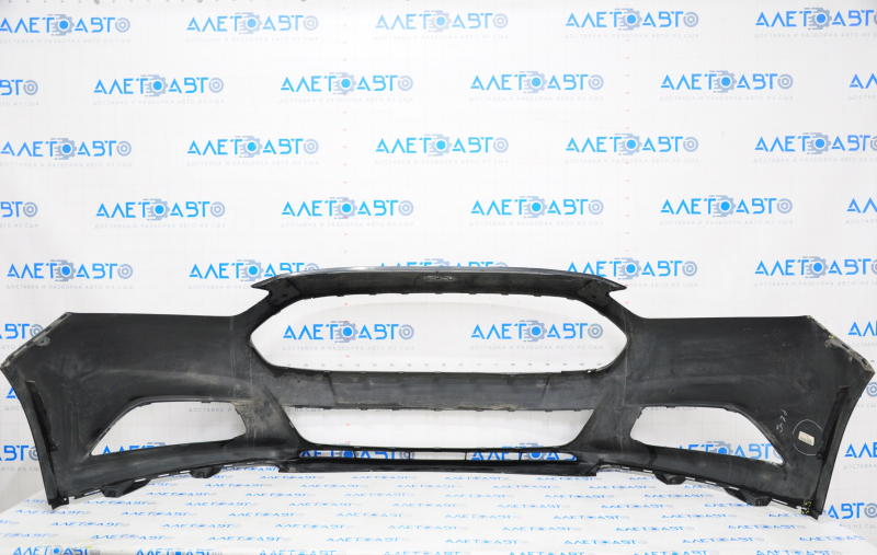 Front bumper bare Ford Fusion mk5 13-16 without parking sensors, black, worn, cracked, broken mount