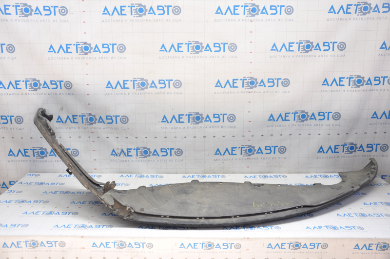 Tesla Model S 12-15 pre-restoration front bumper lip, structure, tears, creases, scratches, broken fasteners
