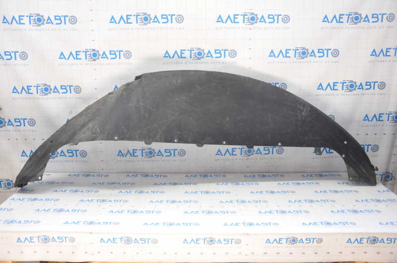 Tesla Model S 12-15 pre-restoration front bumper lip, structure, tears, creases, scratches, broken fasteners