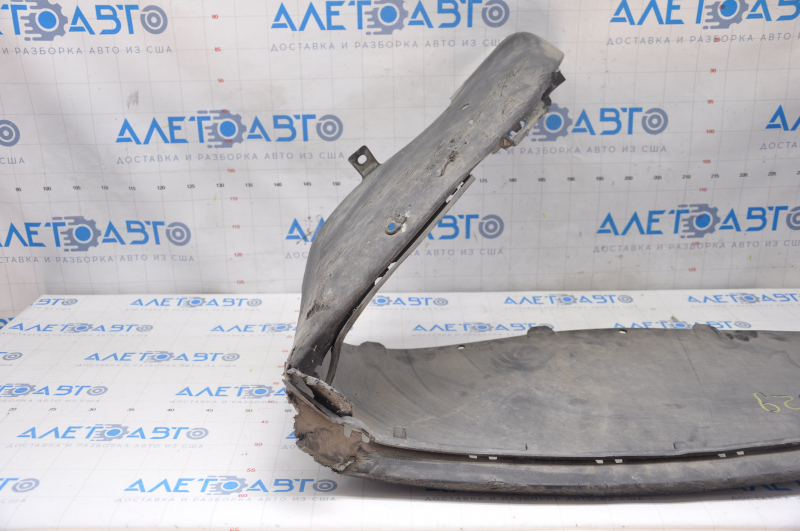 Tesla Model S 12-15 pre-restoration front bumper lip, structure, tears, creases, scratches, broken fasteners