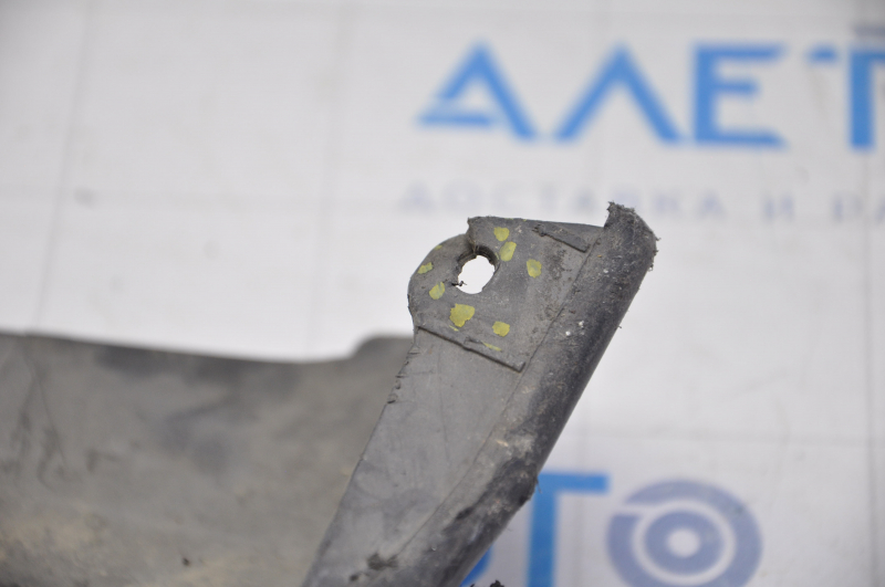 Tesla Model S 12-15 pre-restoration front bumper lip, structure, tears, creases, scratches, broken fasteners