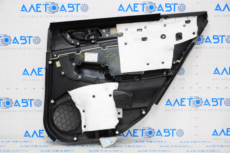 Door trim card rear left Subaru Outback 15-16 black, leather, wood insert
