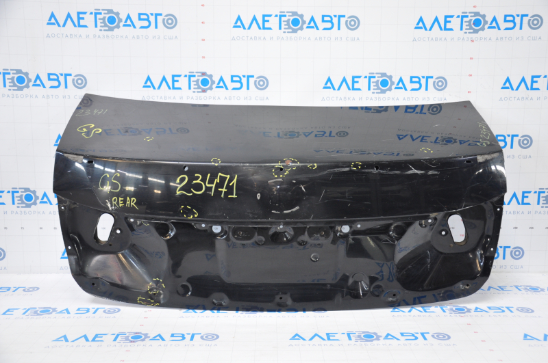 Lexus GS300 GS350 GS430 GS450h 06-11 trunk lid without spoiler, black, after repair, dents, bumps