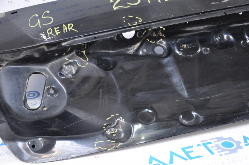 Lexus GS300 GS350 GS430 GS450h 06-11 trunk lid without spoiler, black, after repair, dents, bumps