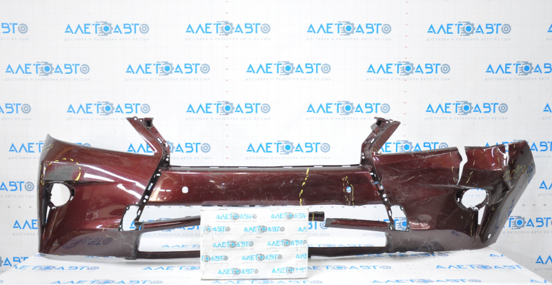 Bare front bumper Lexus RX350 RX450h 13-15 rest red for parking sensors, dented, cracks, sawed, broken fasteners