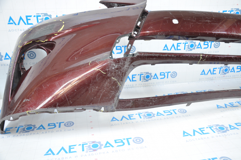 Bare front bumper Lexus RX350 RX450h 13-15 rest red for parking sensors, dented, cracks, sawed, broken fasteners