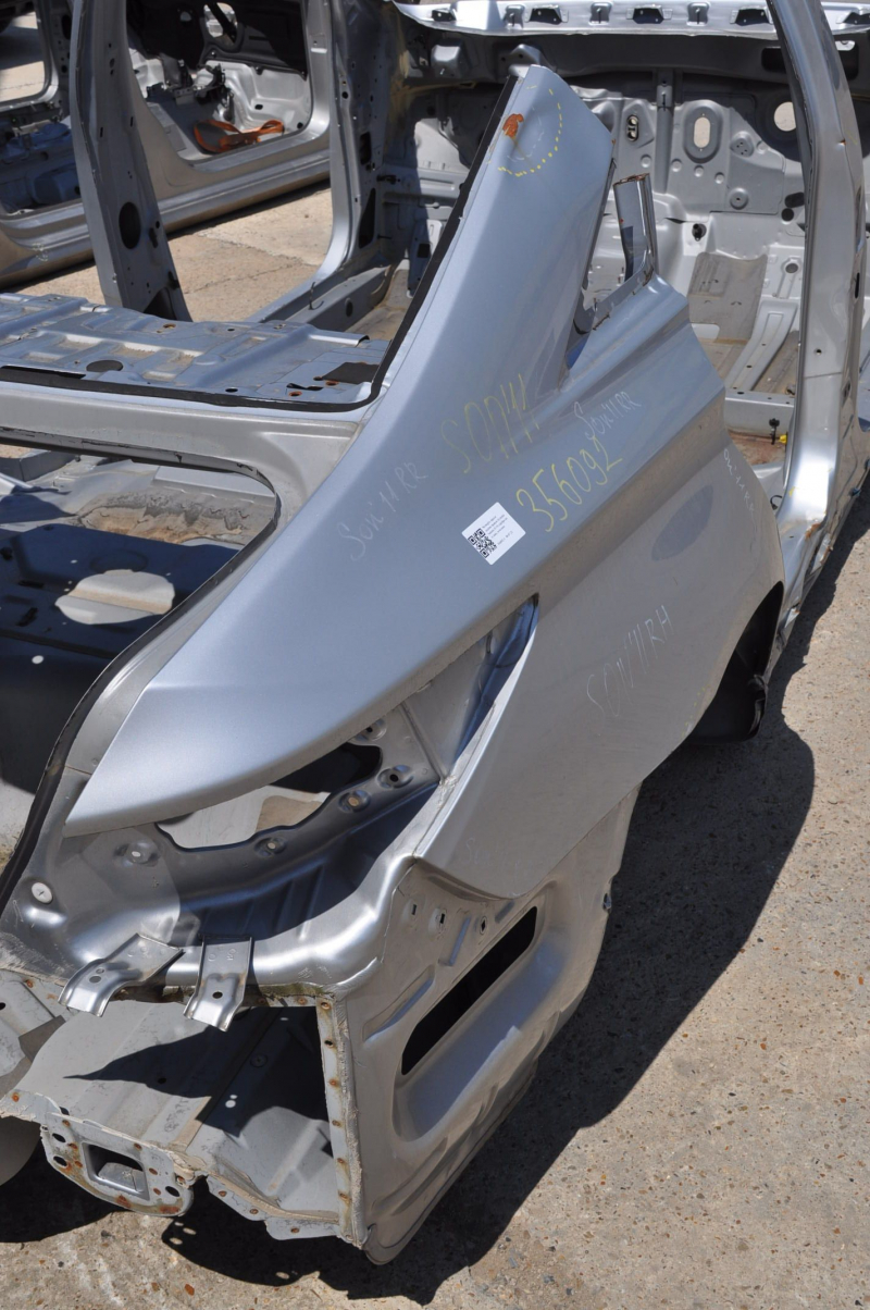 Quarter wing rear right Hyundai Sonata 11-12 silver on the body, dents, bumps
