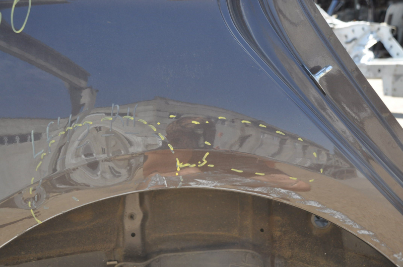 Quarter wing rear right Hyundai Sonata 15-19 graphite on the body, dented, bumps