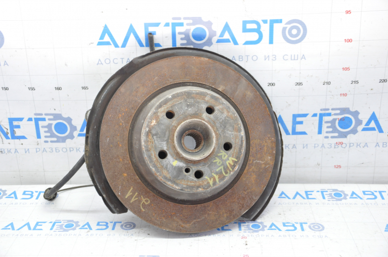 Trunnion with hub rear right Mercedes W211 with casing and brake disc