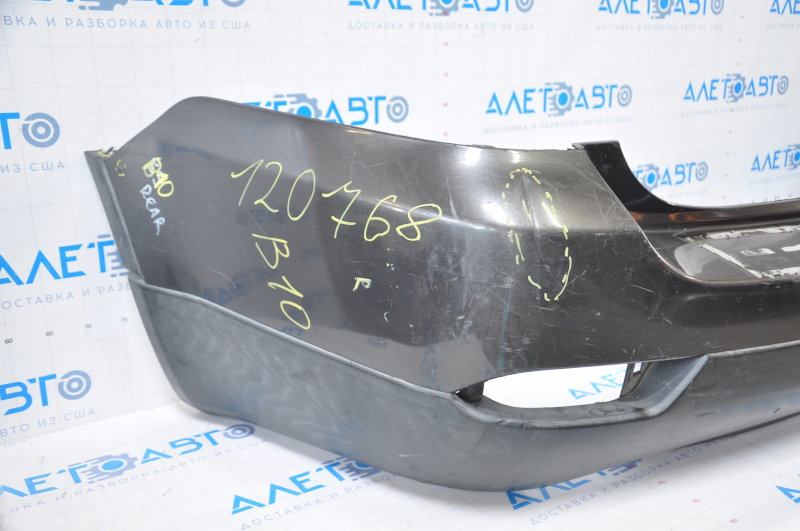 Bare rear bumper Subaru b10 Tribeca 08-14 graphite tears, broken fasteners, dents, scratches