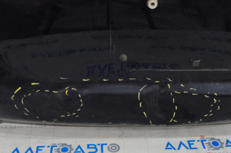 Naked trunk door with glass Mitsubishi Outlander 16-16 blue D14, dents, cracks