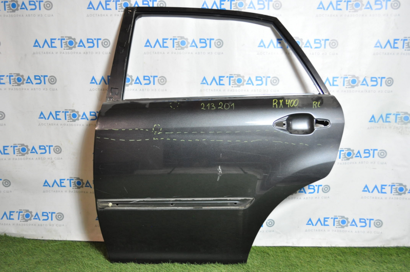 Bare rear left door Lexus RX300 RX330 RX350 RX400h 04-09 graphite 1E0, dented, bumps