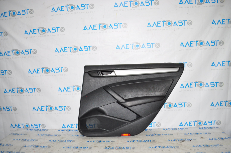 Door trim card rear right VW Passat b7 12-15 USA black with gray insert fastening defect
