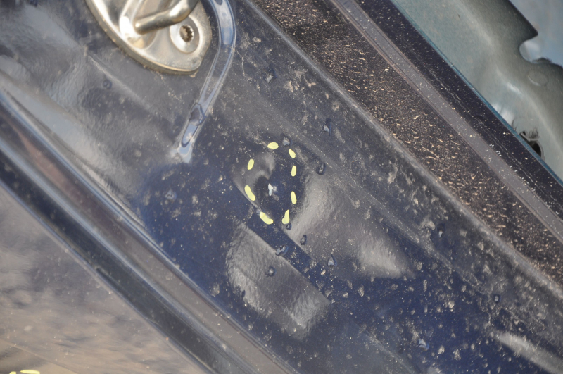 Quarter wing rear right VW Jetta 11-18 USA blue, on body, bumps