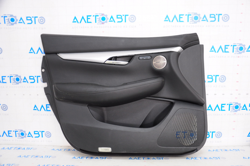 Door trim card front left Infiniti QX50 19-20 BOSE, for seat memory, black, chrome used, for dry cleaning