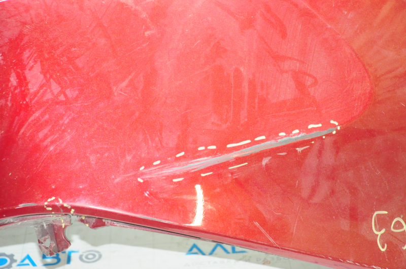 Rear bumper bare Toyota Camry v70 18-24 L/LE/XLE without parking sensors red 3T3, torn, pressed, broken fastener, tears
