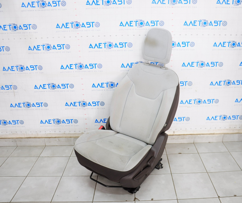 Driver's seat Jeep Renegade 15-17 without airbag, mechanics, cloth, gray with brown, for dry cleaning