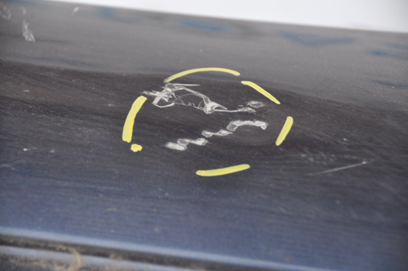 Metal roof of Porsche Cayenne 958 11-17 under the sunroof, sawed off, dented, bumps