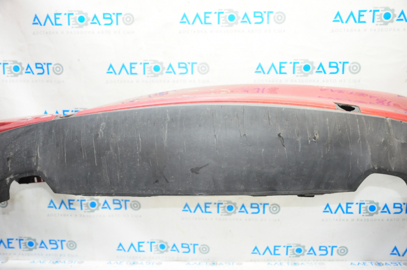 Rear bumper bare Mazda 6 13-17 usa red 41V, missing fragments, torn, broken, pressed, scratched