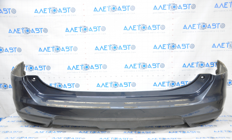 Rear bumper bare Nissan Rogue 14-16 blue dented from below, scratches