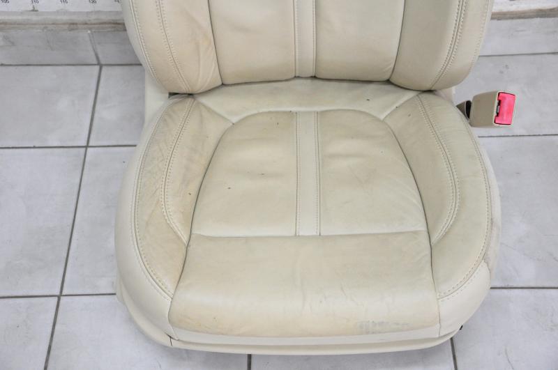 Passenger seat Lincoln MKZ 13-16 with airbag, electric, heated, leather beige, worn