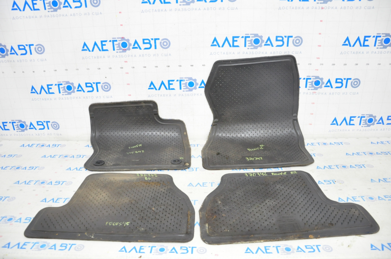 Set of floor mats for Ford Focus mk3 11-18, cloth, black, for chemical treatment