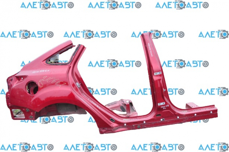 Quarter wing rear right Ford Focus mk3 11-18 4d red, with central pillar, dent